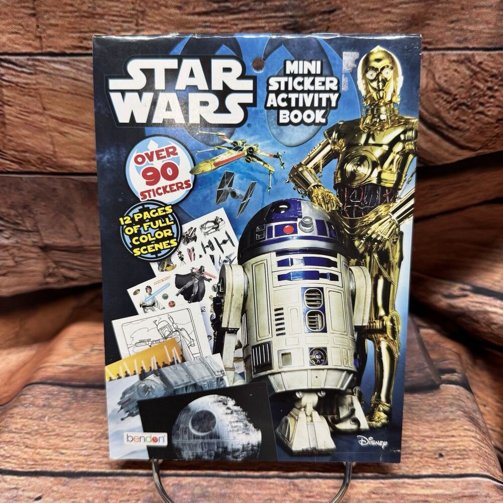 Star Wars Mini Sticker Activity Book Bendon Disney Darth Vader R2-D2 C-3PO NEW